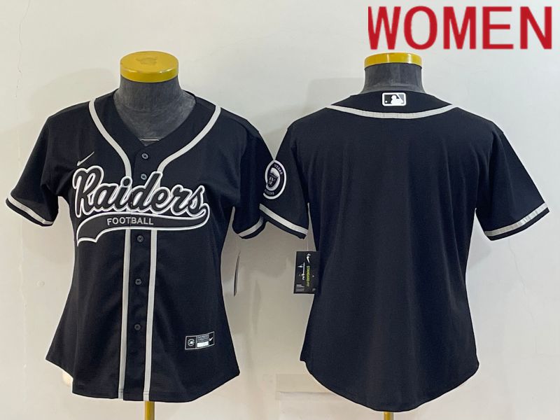 Women Oakland Raiders Blank Black 2022 Nike Co branded NFL Jersey->women nfl jersey->Women Jersey